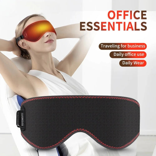 Heated eye massager